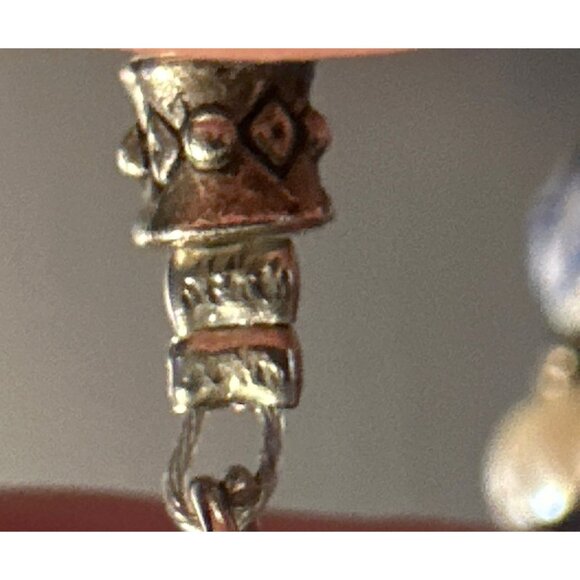 Vintage Blue White Porcelain Bead Necklace Fresh Water Pearls Traditional Motifs - Picture 7 of 7